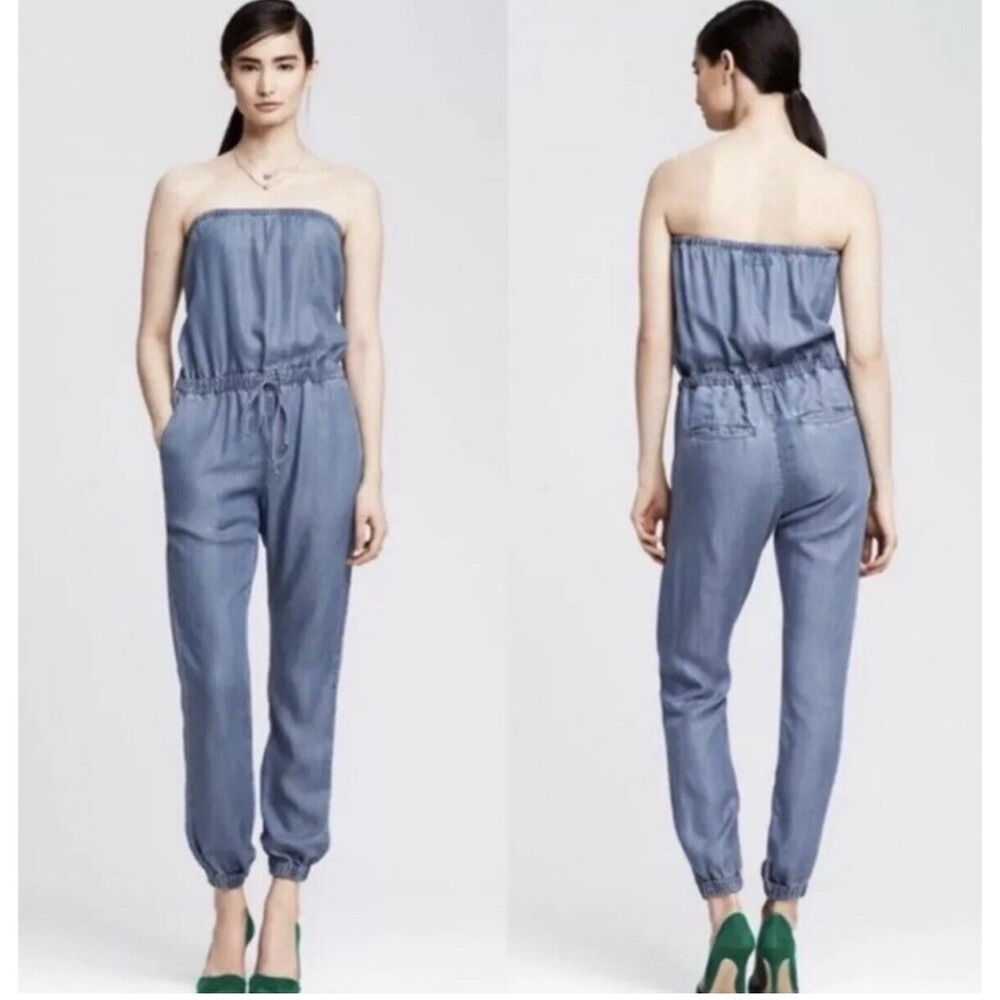 Banana Republic Women's Blue Denim Jumpsuit